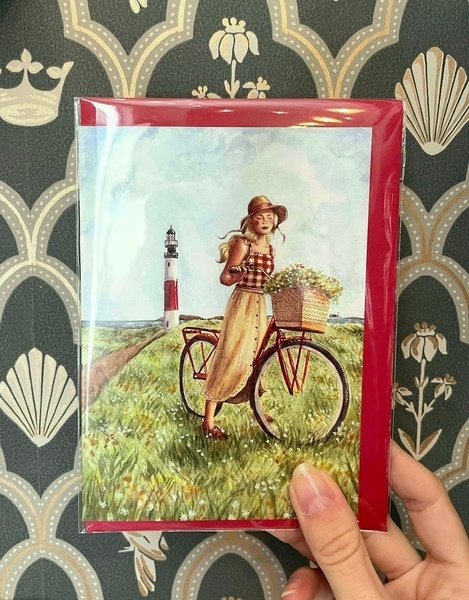 Tarjeta Cari Illustration bicicleta